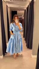 Vestido Midi Canelado Serena