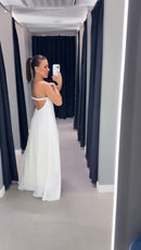 Vestido tomara que caia longo com aplicação