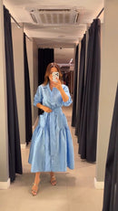 Vestido Midi Canelado Serena