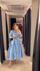 Vestido Midi Canelado Serena
