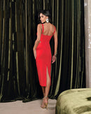 Vestido Midi Megan em Alfaiataria com Recortes Laterais