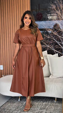 Vestido Midi Couro Rodado Antonella