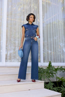 Conjunto Jeans 100% Wide Leg