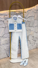Conjunto Jeans Wide Leg Bicolor - Mavie