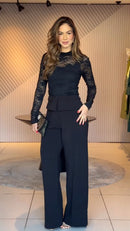 Conjunto Blusa de renda e Calça pantalona Marcela