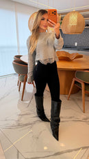 Blusa Tricot Rendada