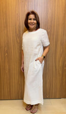 Vestido 100% Linho com bolso