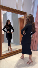 Vestido Manga Longa Drapeado Virgínia
