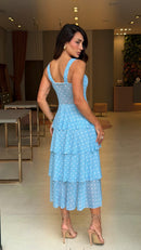 Vestido Mídi Tule Poá Riley