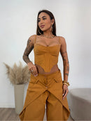 Conjunto Calça Barrel e Corset Gisele
