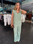 Conjunto Modal Blusa Detalhe Fivela