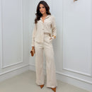 Conjunto Linho Camisa Alongada e Pantalona
