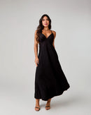 Vestido Midi com Decote e Amarração nas Costas