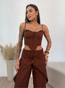 Conjunto Calça Barrel e Corset Gisele