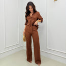 Conjunto Linho Camisa Alongada e Pantalona