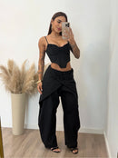 Conjunto Calça Barrel e Corset Gisele