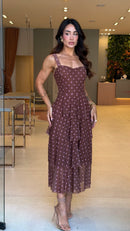 Vestido Mídi Tule Poá Riley