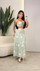 Conjunto Tricoline Bordado - Maria