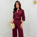 Conjunto Linho Camisa Alongada e Pantalona