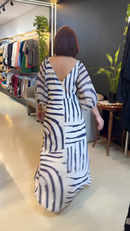 Vestido Longo manga bufante